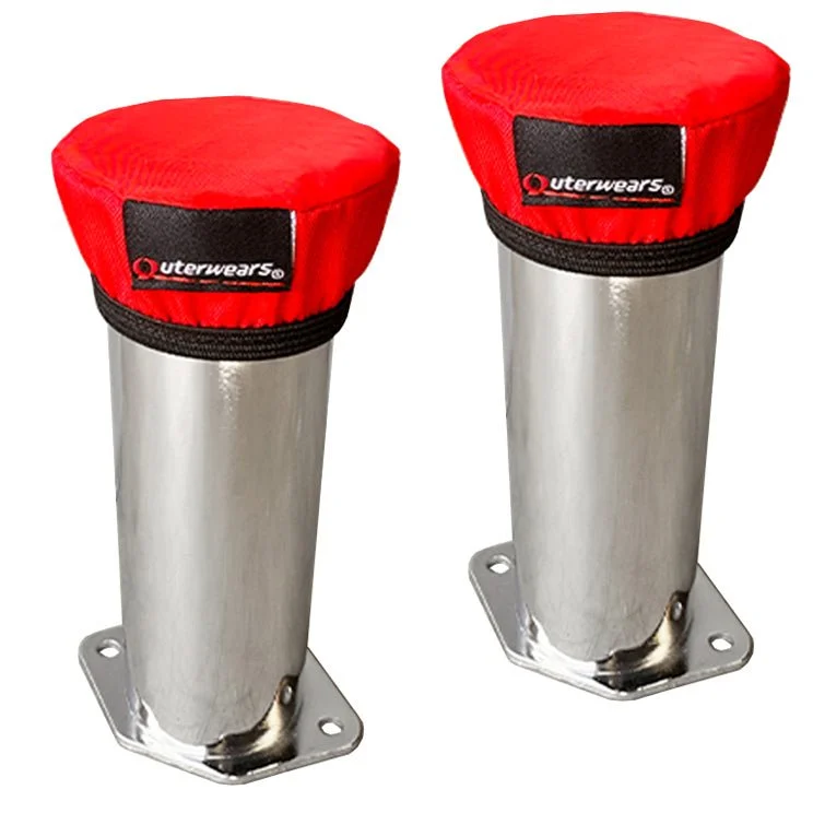 Red Outerwear Prefilters With 6" Tall Velocity Stacks, Pair