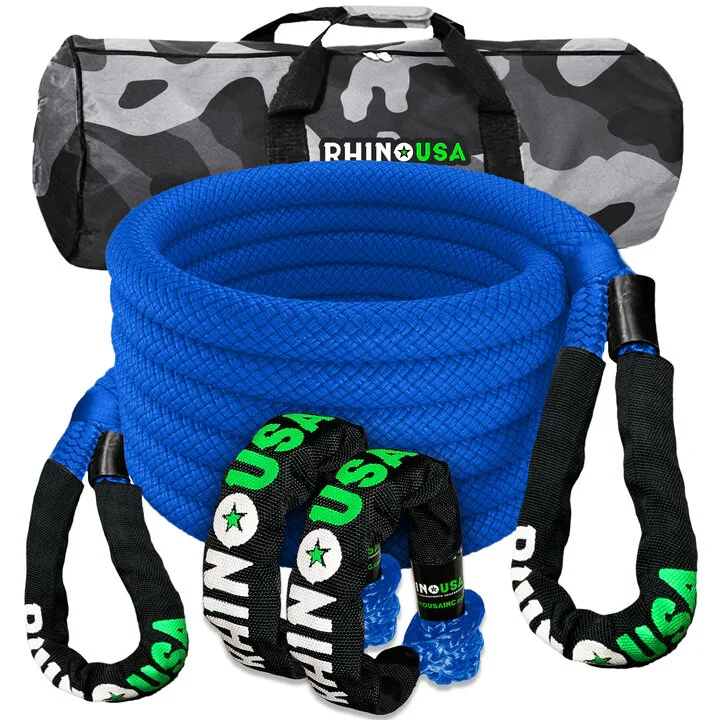 Rhino USA  7/8" x 30' Kinetic Rope Recovery Kit  in Black