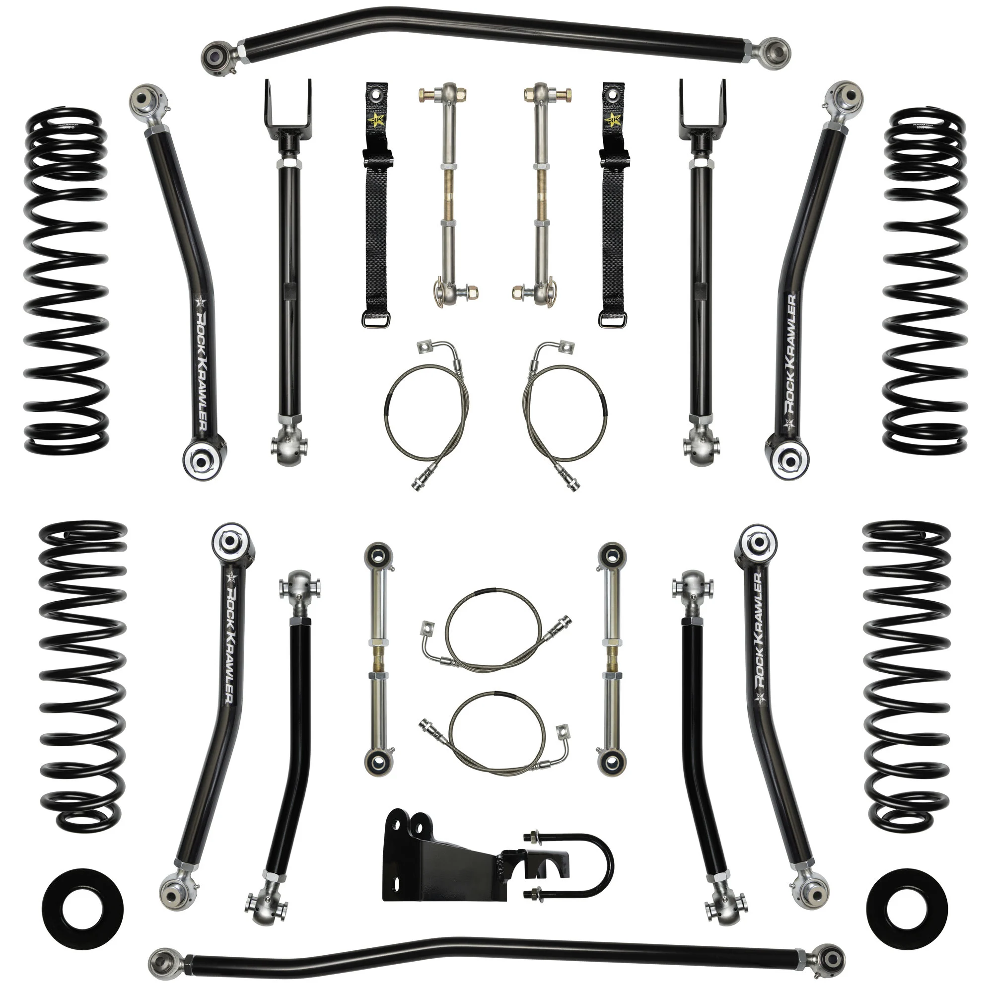 Rock Krawler  2.5" X-Factor Mid Arm System for 07-18 Jeep Wrangler JK without Shocks for 07-18 Jeep Wrangler JK Unlimited 4-Door