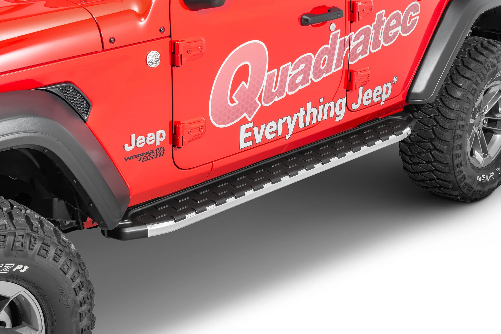 Romik  REC Series Running Boards for 18-21 Jeep Wrangler JL Unlimited in Polished Finish for 18-26 Jeep Wrangler JL Unlimited 4-Door