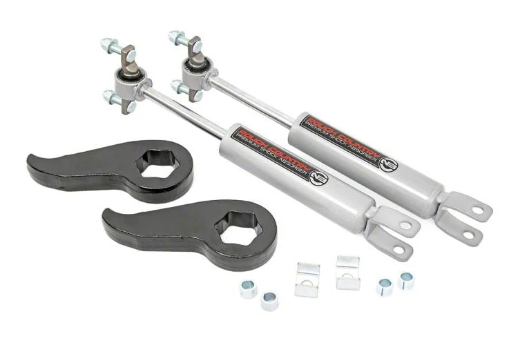 Rough Country Suspension 1.50 to 2-Inch Leveling Torsion Bar Keys with Premium N3 Shocks (20-26 4WD Sierra 3500 HD w/o MagneRide)