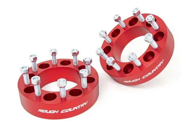 Rough Country Suspension 2-Inch Wheel Spacers; Red (07-10 Sierra 3500 HD)