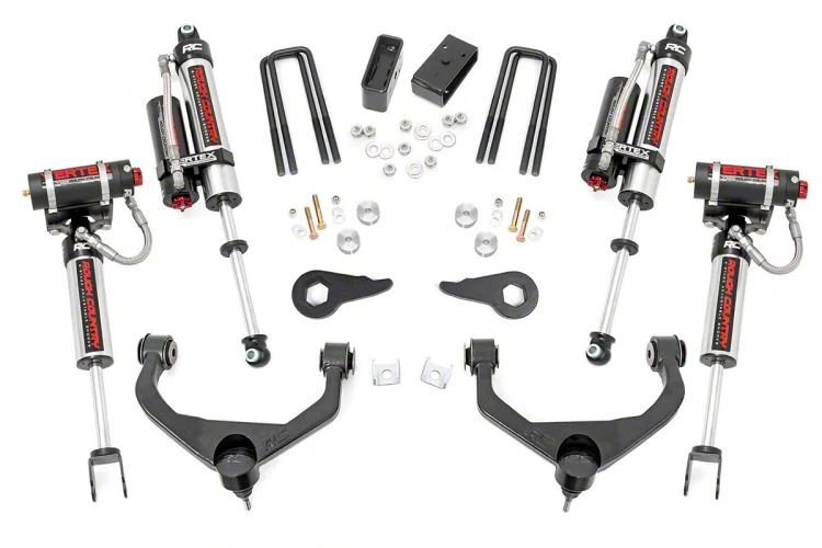 Rough Country Suspension 3.50-Inch Bolt-On Suspension Lift Kit with Vertex Reservoir Shocks (11-19 Sierra 3500 HD SRW w/o Factory Overload Springs, Excluding MagneRide)