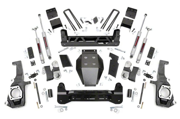 Rough Country Suspension 5-Inch NTD Suspension Lift Kit with Premium N3 Shocks (11-19 Sierra 3500 HD SRW w/o MagneRide)