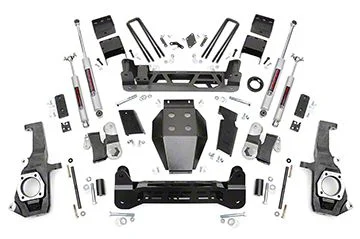 Rough Country Suspension 7.50-Inch NTD Suspension Lift Kit with Premium N3 Shocks (11-19 Sierra 3500 HD SRW, Excluding Denali)