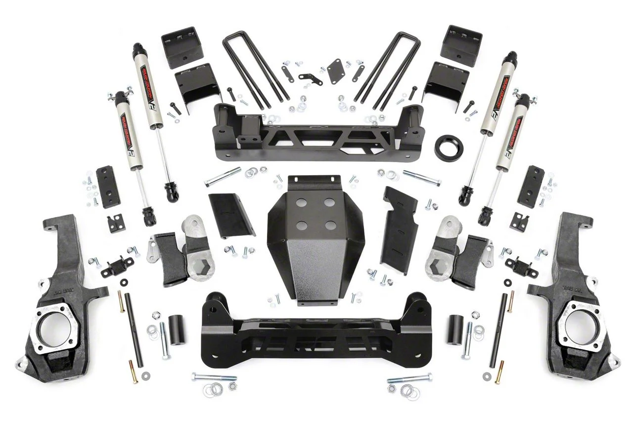Rough Country Suspension 7.50-Inch NTD Suspension Lift Kit with V2 Monotube Shocks (11-19 Sierra 3500 HD SRW, Excluding Denali)