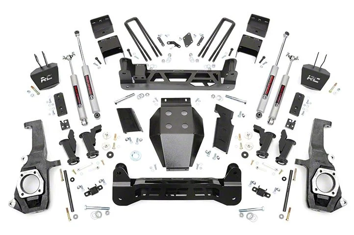Rough Country Suspension 7.50-Inch Torsion Bar Suspension Lift Kit with Premium N3 Shocks (11-19 Sierra 3500 HD SRW, Excluding Denali)