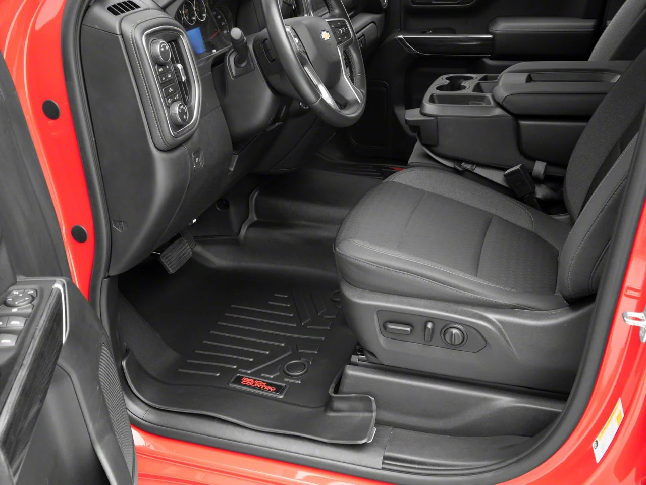 Rough Country Heavy Duty Front Floor Mats; Black (20-26 Sierra 3500 HD Crew Cab)