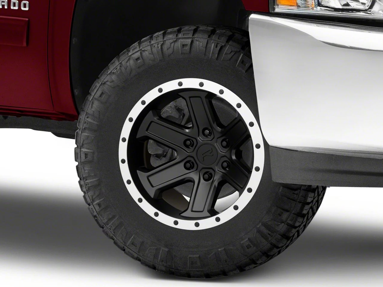 Rovos Wheels Tenere Matte Black with Machined Lip 6-Lug Wheel; 17x9; -15mm Offset (07-13 Silverado 1500)