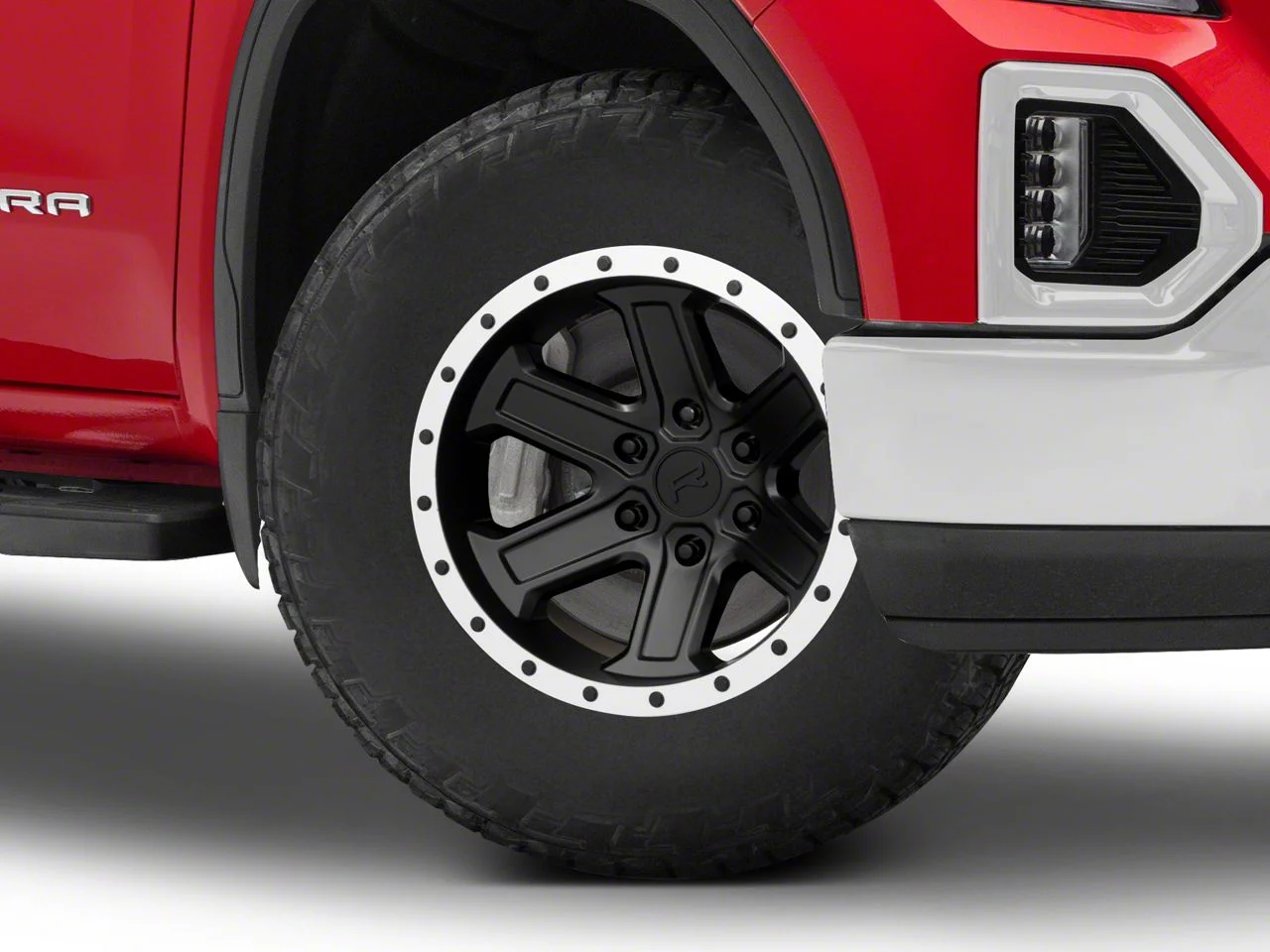 Rovos Wheels Tenere Matte Black with Machined Lip 6-Lug Wheel; 18x9; -9mm Offset (19-26 Sierra 1500)