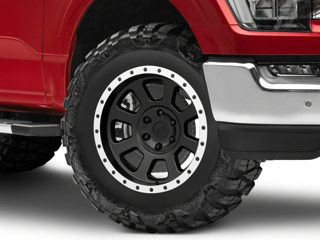 Rovos Wheels Kalahari Matte Black with Machined Lip 6-Lug Wheel; 18x9; 0mm Offset (21-26 F-150)