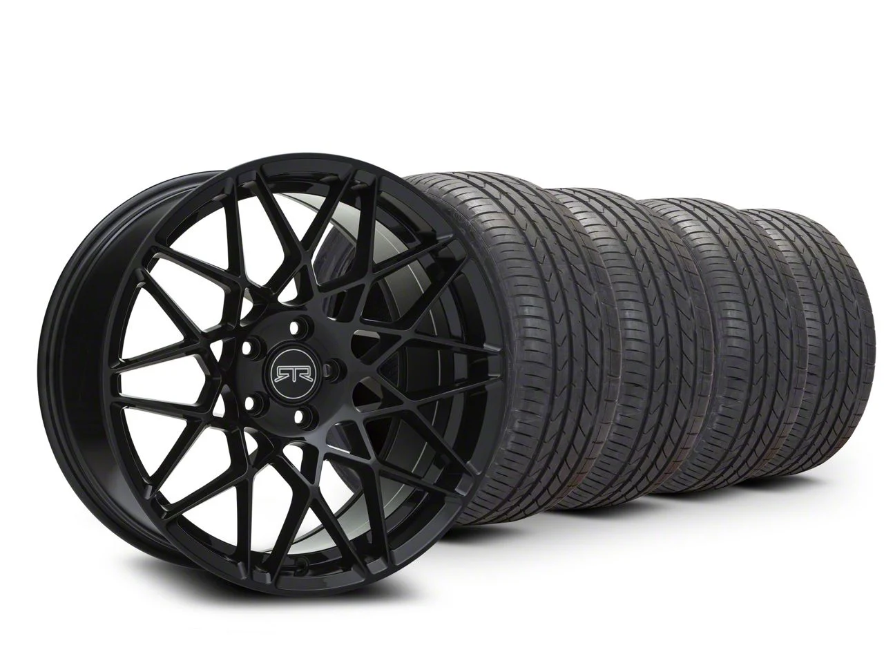 19x9.5 RTR Tech Mesh & Atturo All-Season AZ850 Tire Package (15-23 Mustang GT, EcoBoost, V6)