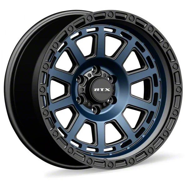 RTX Offroad Wheels Titan Midnight Blue with Black Lip 6-Lug Wheel; 18x9; 0mm Offset (07-13 Sierra 1500)