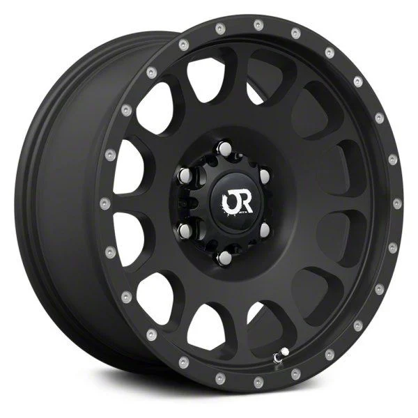 RTX Offroad Wheels Baja Satin Black with Milled Rivets 6-Lug Wheel; 18x9; 10mm Offset (14-18 Sierra 1500)