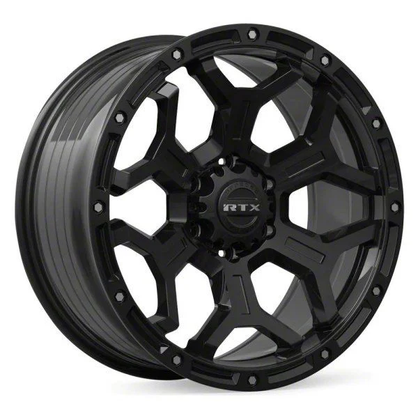 RTX Offroad Wheels Goliath Satin Black with Milled Rivets 6-Lug Wheel; 18x9; 0mm Offset (19-26 Sierra 1500)