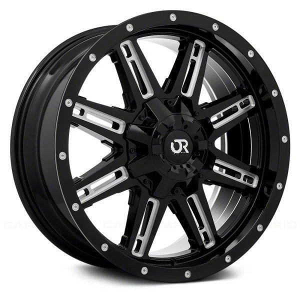 RTX Offroad Wheels Ravine Black Milled 6-Lug Wheel; 17x8; 10mm Offset (14-18 Sierra 1500)