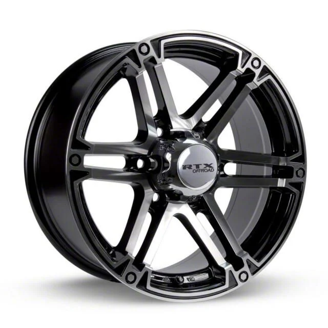 RTX Offroad Wheels Slate Black Machined 6-Lug Wheel; 17x8; 25mm Offset (14-18 Sierra 1500)