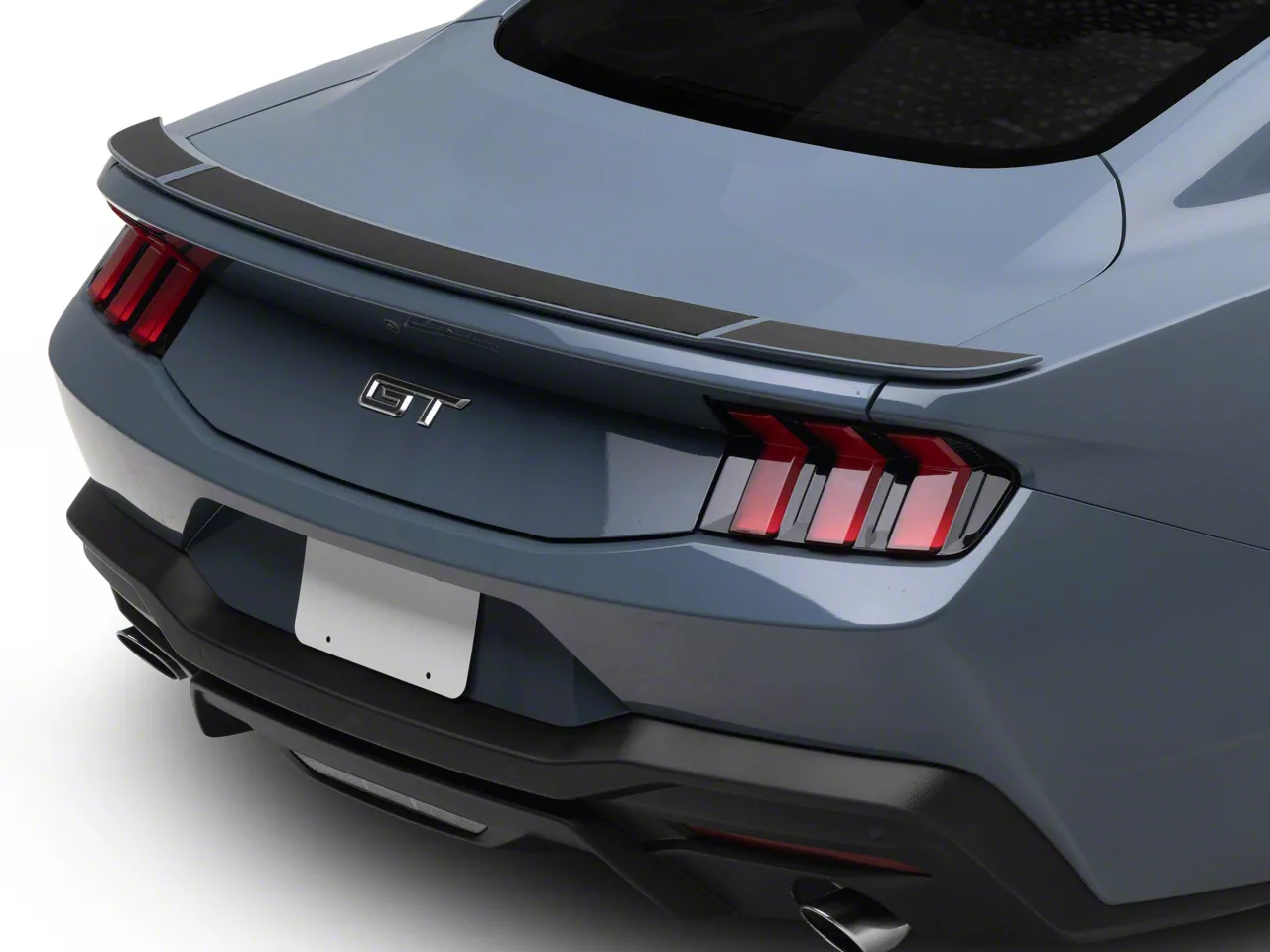 SEC10 Factory Blade Rear Spoiler Accent Decal; Carbon Black (15-26 Mustang Fastback)