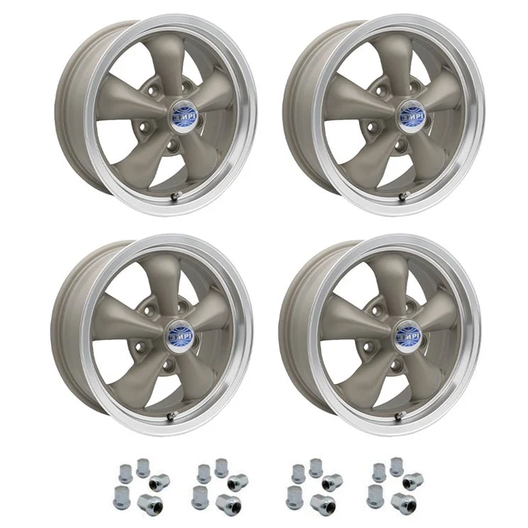 Set Of 4, 15" X 6" Porsche 5 Lug Empi Torque Star 2 Wheels & Lugs