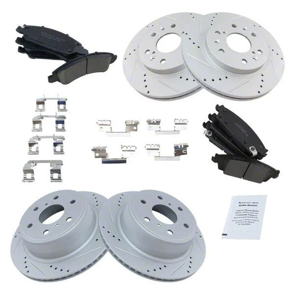 Ceramic Performance 6-Lug Brake Rotor and Pad Kit; Front and Rear (14-18 Sierra 1500)