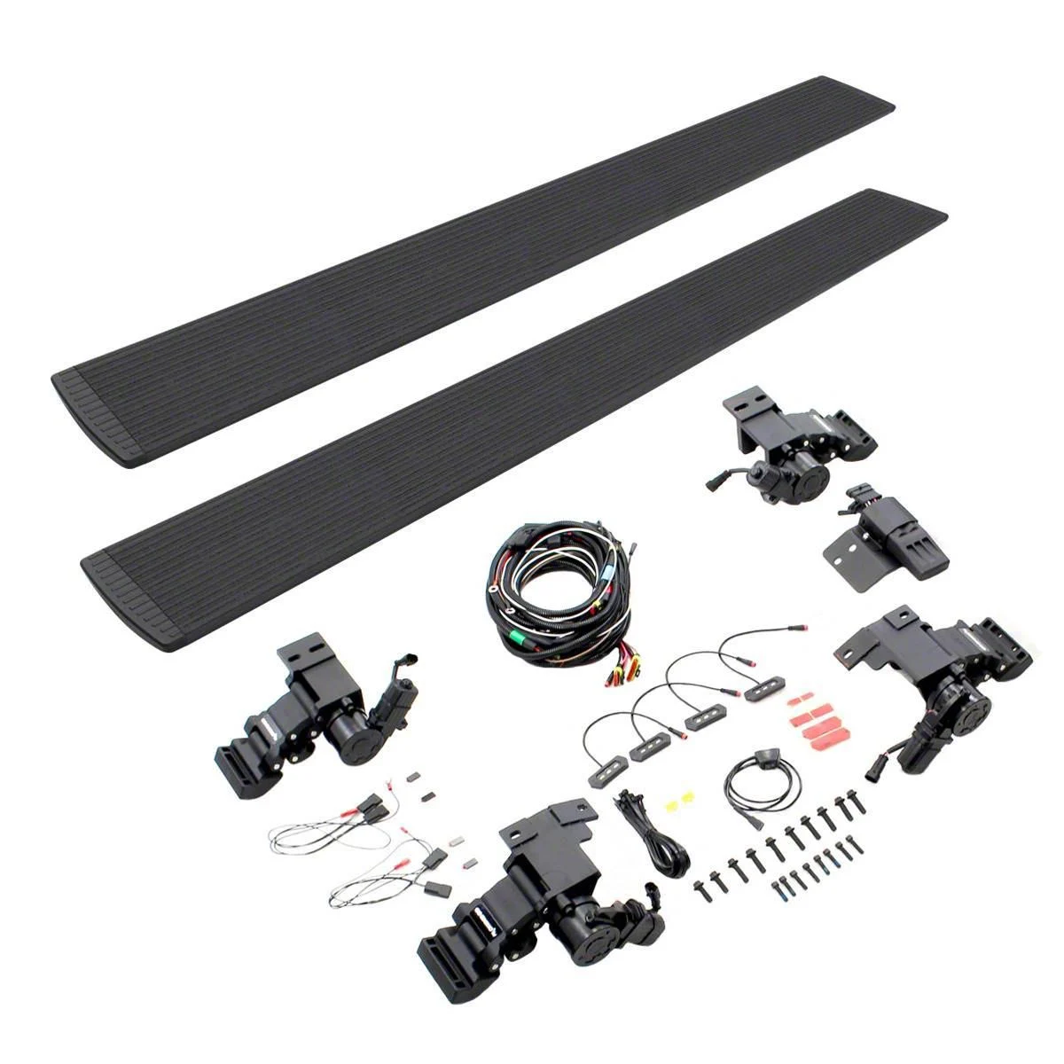 Go Rhino E-BOARD E1 Electric Running Boards; Protective Bedliner Coating (14-18 Sierra 1500 Double Cab)