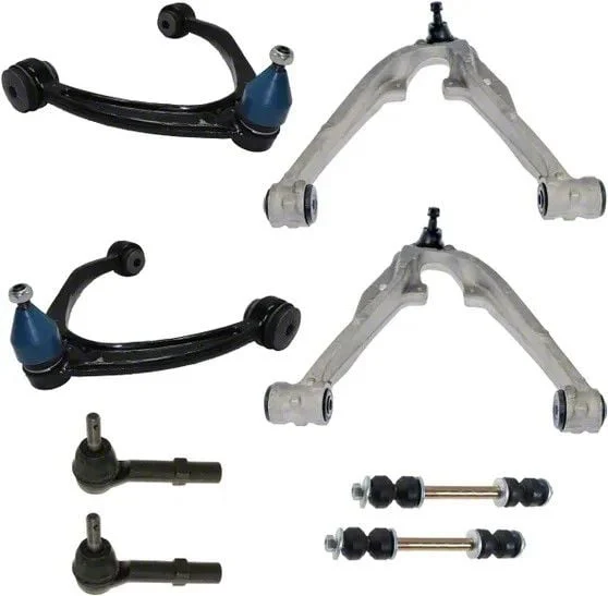 Front Control Arms with Outer Tie Rods and Sway Bar Links (07-13 Sierra 1500 w/ Stock Aluminum Lower Control Arms)