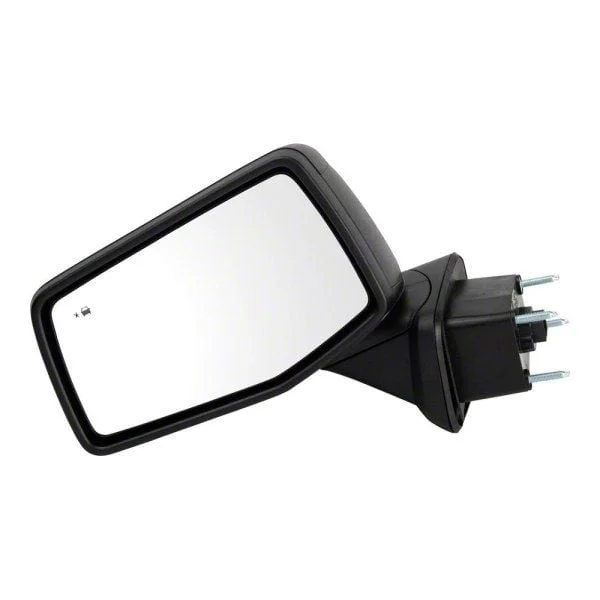 Powered Heated Manual Folding Mirror with Blind Spot Detection; Textured Black; Driver Side (19-26 Sierra 1500)
