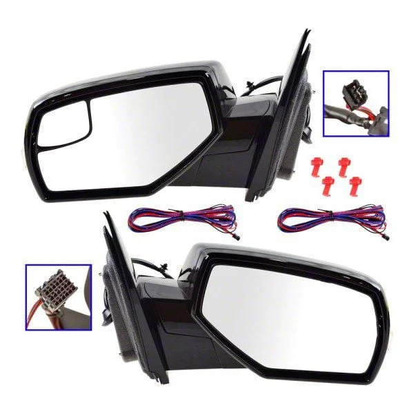 Powered Heated Mirrors with Turn Signal; Paint to Match Black (14-17 Sierra 1500)