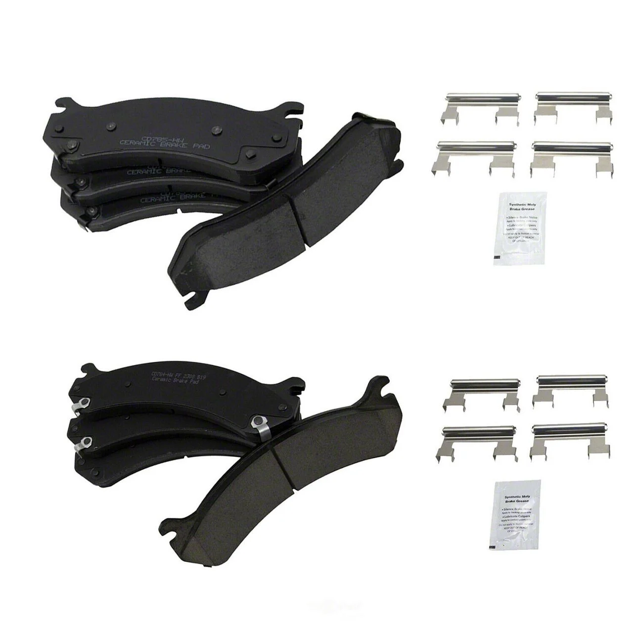 Ceramic Brake Pads; Front and Rear (07-10 Sierra 2500 HD)