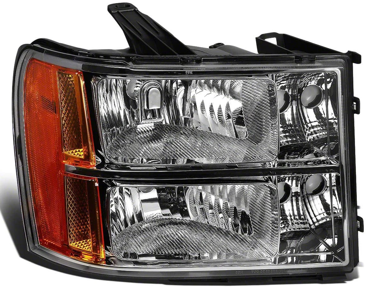 Factory Style Headlight; Chrome Housing; Clear Lens; Passenger Side (07-14 Sierra 2500 HD)