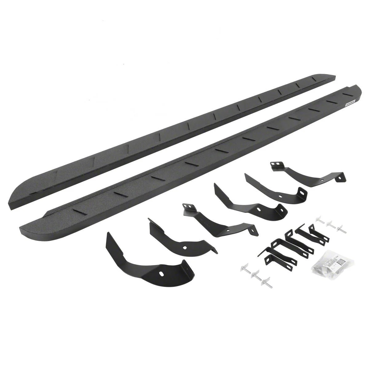 Go Rhino RB10 Slim Running Boards; Protective Bedliner Coating (15-19 6.6L Duramax Sierra 2500 HD Crew Cab)