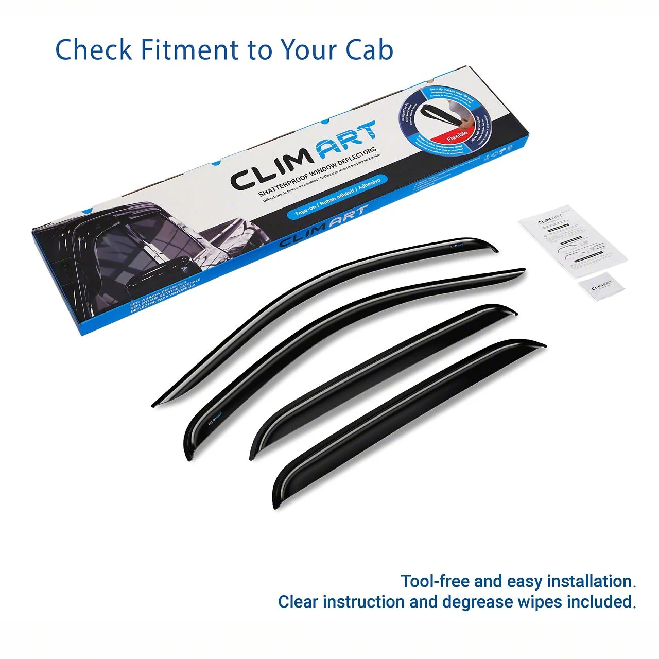 Tape-On Window Deflectors (07-14 Sierra 2500 HD Crew Cab)