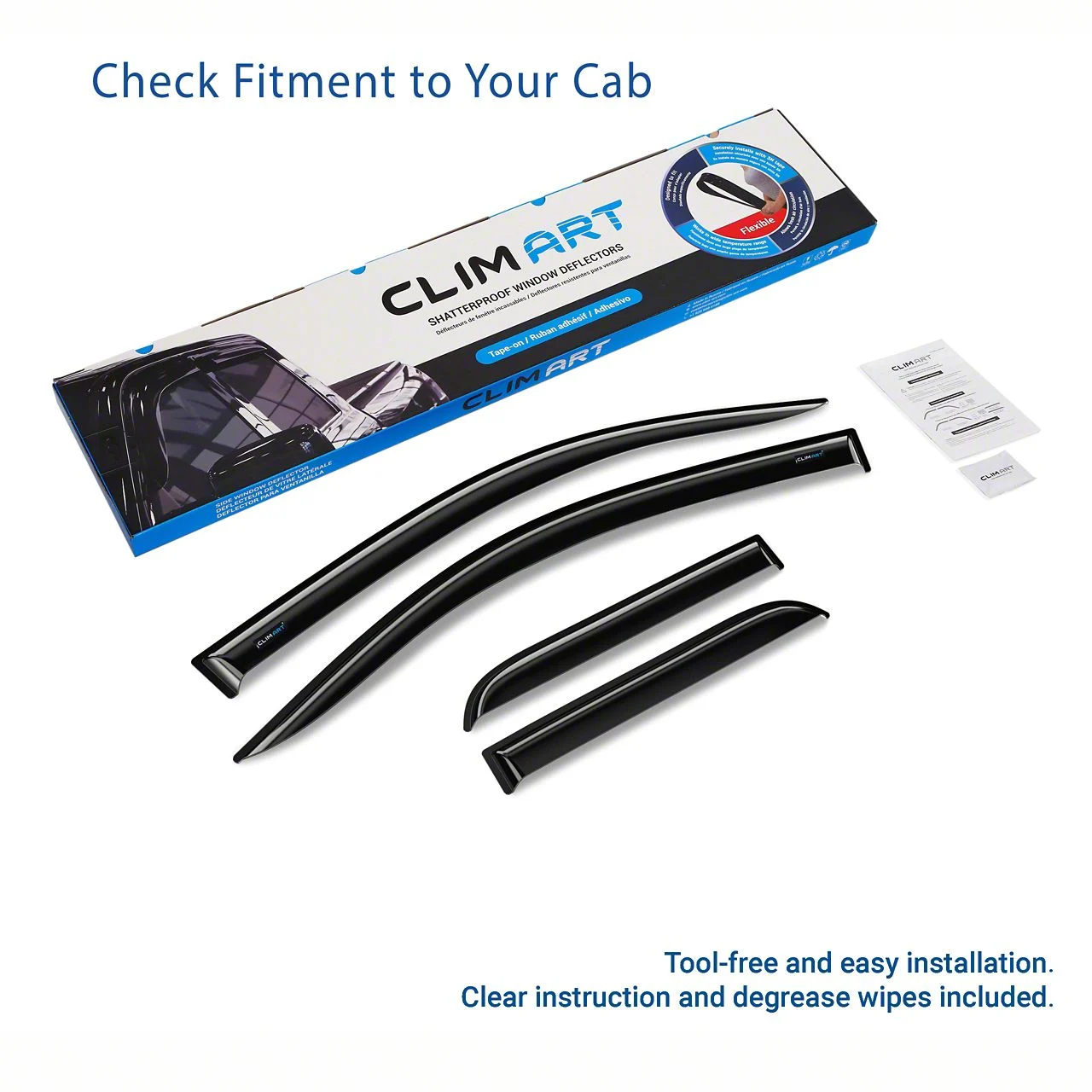 Tape-On Window Deflectors (15-19 Sierra 2500 HD Double Cab)
