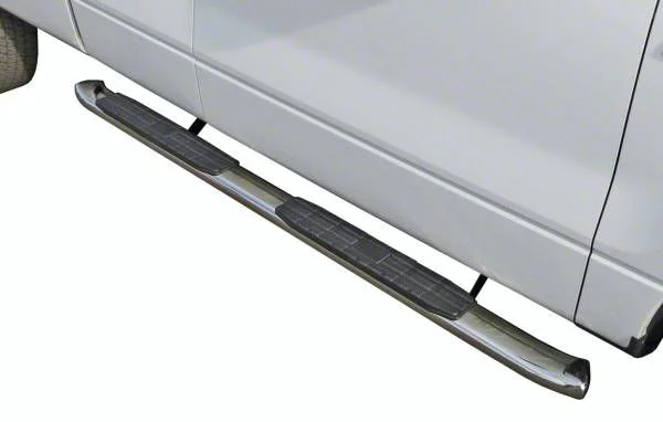 4X Series 4-Inch Oval Side Step Bars; Rocker Mount; Stainless Steel (07-19 Sierra 3500 HD Extended/Double Cab)