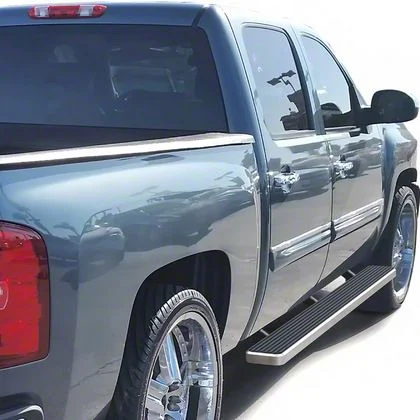 5-Inch iStep Running Boards; Hairline Silver (07-14 Sierra 3500 HD Crew Cab)