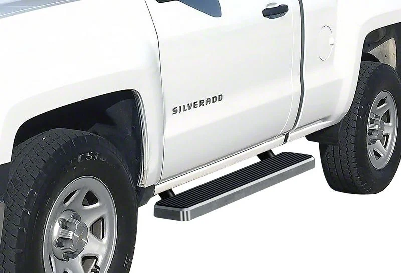 5-Inch iStep Running Boards; Hairline Silver (07-14 Sierra 3500 HD Regular Cab)