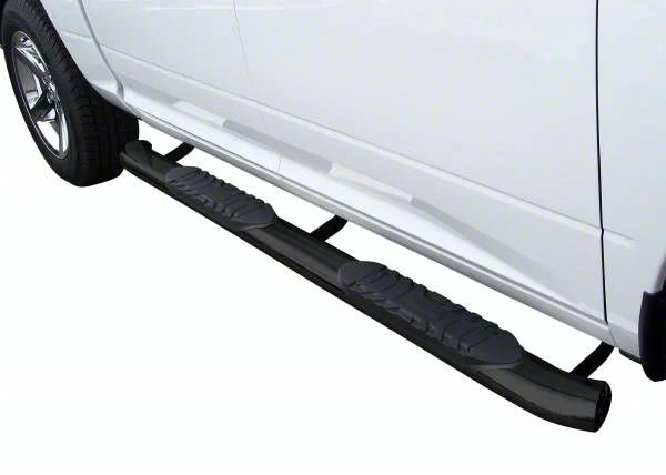 5-Inch Premium Oval Side Step Bars; Semi-Gloss Black (07-19 Sierra 3500 HD Extended/Double Cab)