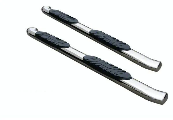 5-Inch Premium Oval Side Step Bars; Stainless Steel (07-19 Sierra 3500 HD Regular Cab)