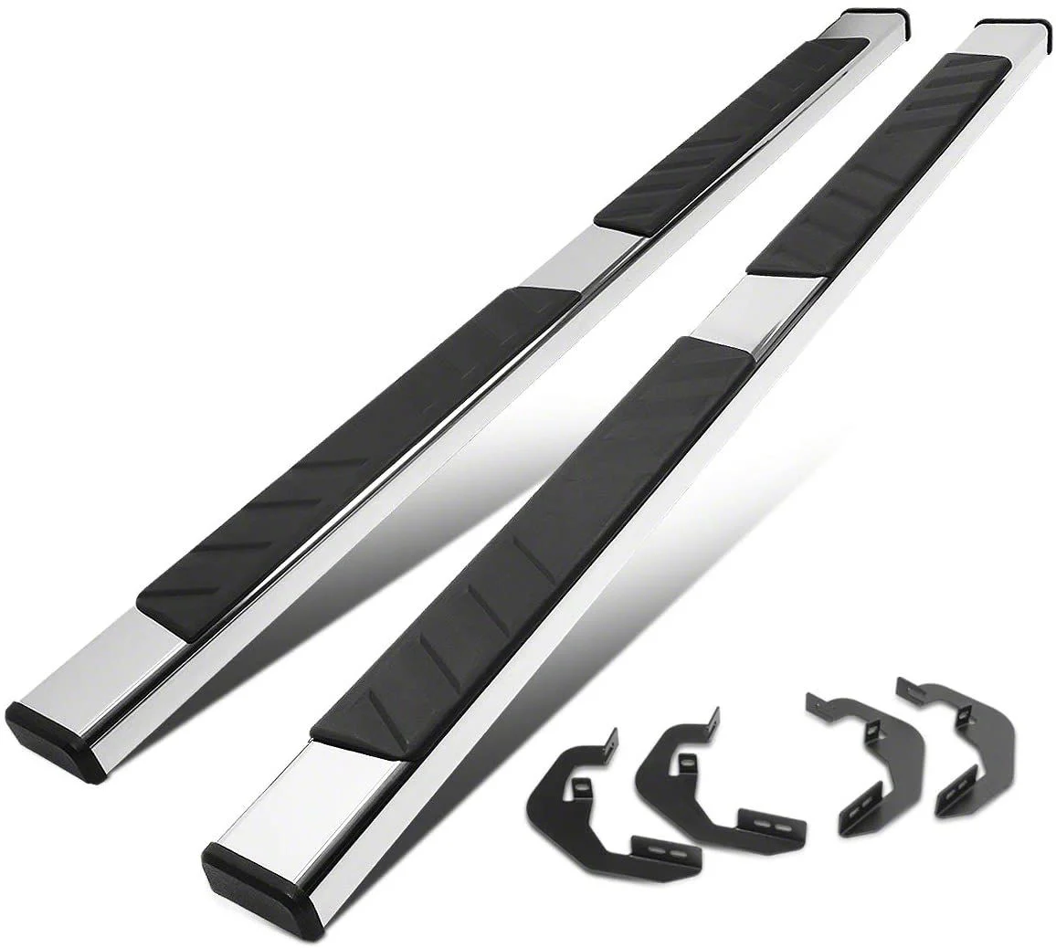 5-Inch Running Boards; Stainless Steel (07-19 Sierra 3500 HD Extended/Double Cab)