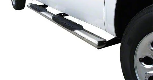 5-Inch Straight Oval Side Step Bars; Body Mount; Stainless Steel (07-14 Sierra 3500 HD Extended Cab)