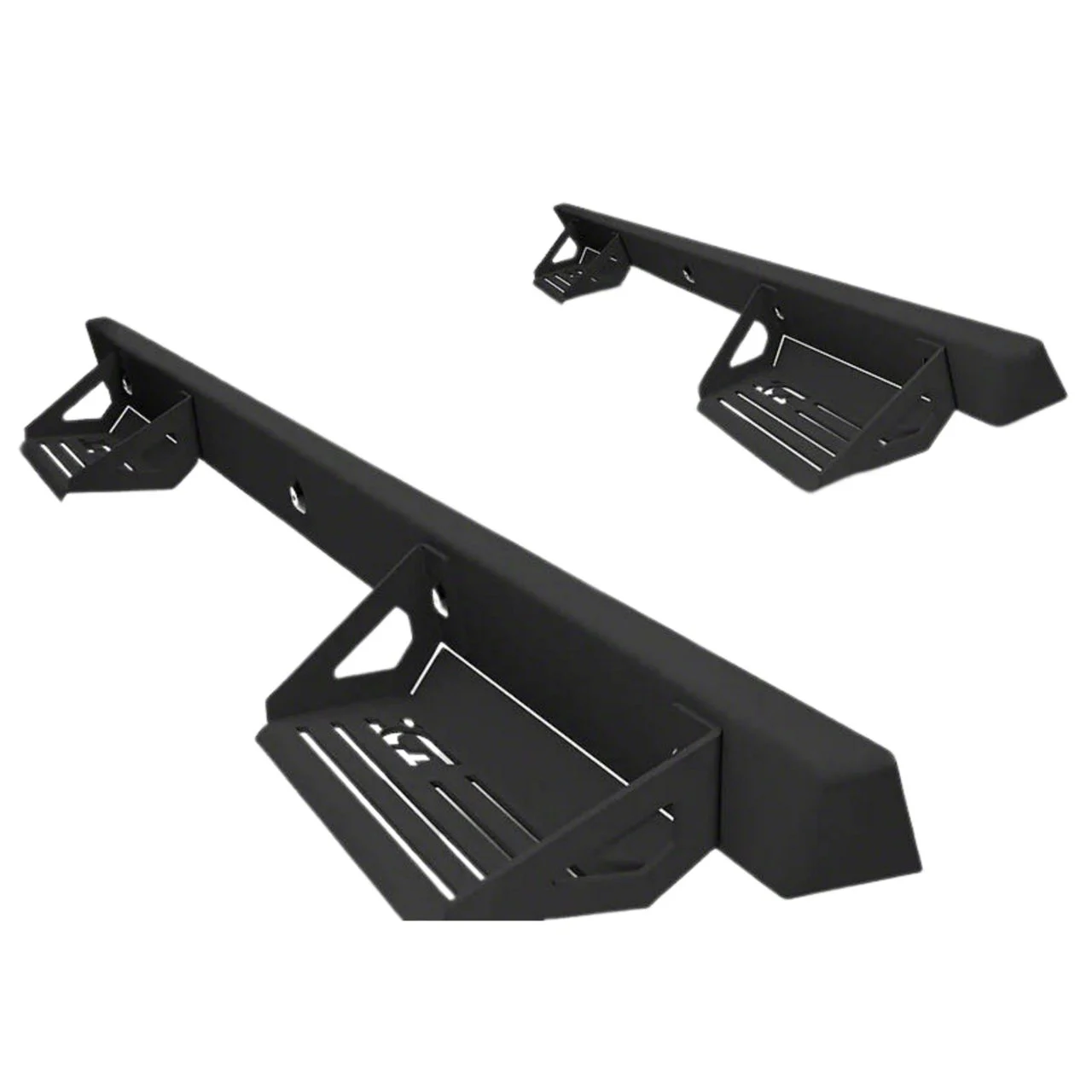 Alumilite Side Step Bars; Textured Matte Black (20-26 Sierra 3500 HD Crew Cab)
