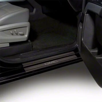 Putco Black Platinum Door Sills with GMC Logo (15-19 Sierra 3500 HD Crew Cab)