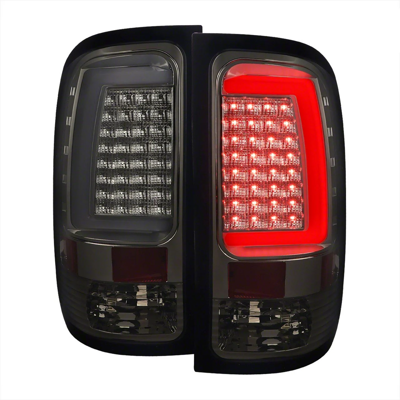C-Bar LED Tail Lights; Chrome Housing; Smoked Lens (07-14 Sierra 3500 HD SRW)