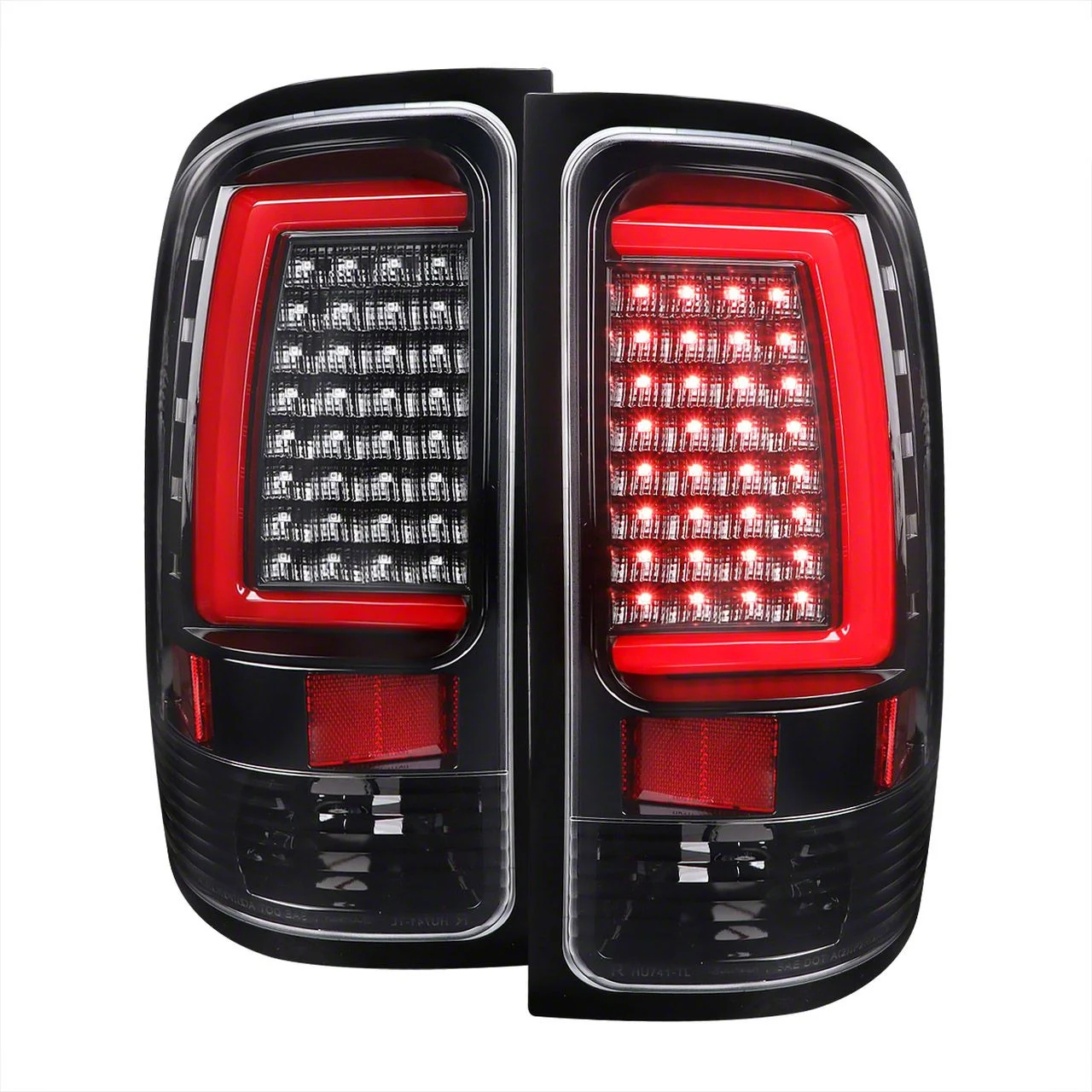 C-Bar LED Tail Lights; Jet Black Housing; Clear Lens (07-14 Sierra 3500 HD SRW)