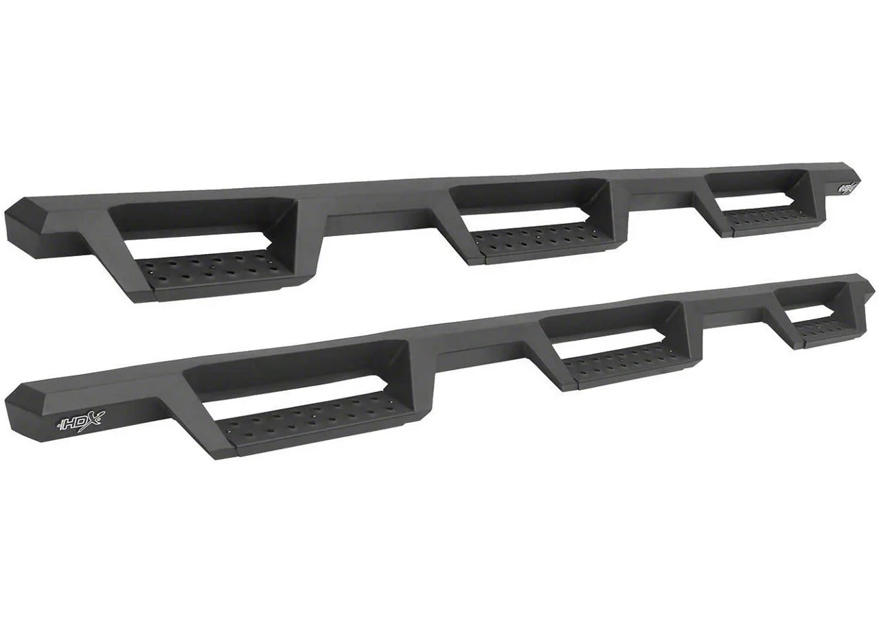 Westin HDX Drop Wheel-to-Wheel Nerf Side Step Bars; Textured Black (15-19 Sierra 3500 HD Double Cab DRW w/ 8-Foot Long Box)