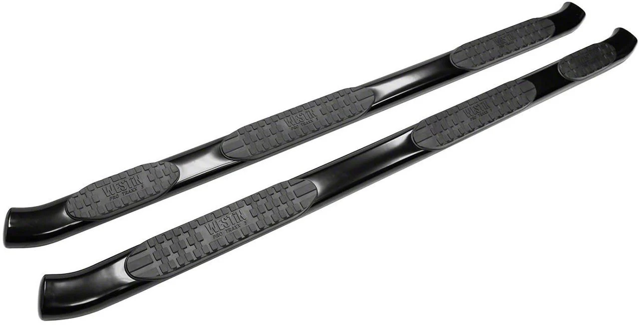 Westin Pro Traxx 5-Inch Wheel-to-Wheel Oval Side Step Bars; Black (07-19 Sierra 3500 HD Extended/Double Cab DRW w/ 8-Foot Long Box)