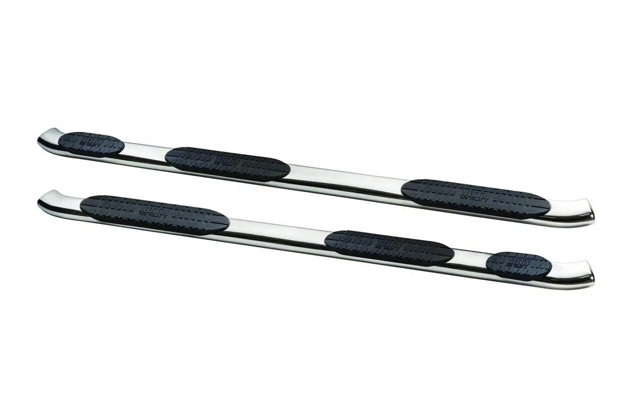 Westin Pro Traxx 5-Inch Wheel-to-Wheel Oval Side Step Bars; Stainless Steel (07-19 Sierra 3500 HD Crew Cab DRW w/ 8-Foot Long Box)
