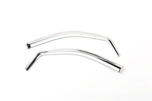 Putco Element Chrome Window Visors; Channel Mount; Front (07-14 Sierra 3500 HD Crew Cab)