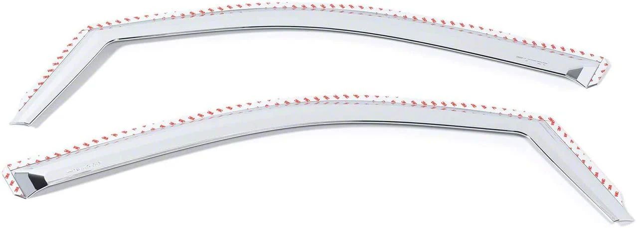 Putco Element Chrome Window Visors; Channel Mount; Front (20-26 Sierra 3500 HD Double Cab, Crew Cab)