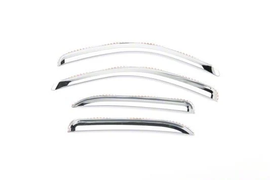 Putco Element Chrome Window Visors; Channel Mount; Front and Rear (07-14 Sierra 3500 HD Crew Cab)